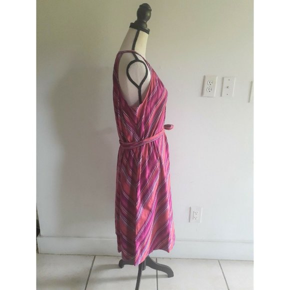 A New Day Sleeveless Cotton Dress Purple Multi Stripes size XL - Picture 2 of 5